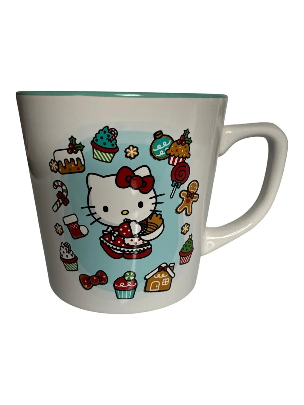 Sanrio Hello Kitty 17oz Ceramic Cafe Mug 2024 Xmas Christmas Gingerbread Treats